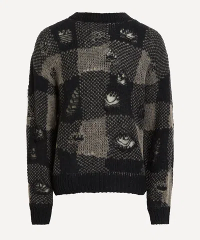 Our Legacy Mens Sonar Distressed Crew-neck Jumper In Black