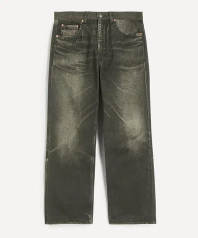 Our Legacy Mens Third Cut Digital Black Aurora Print Jeans In Gray