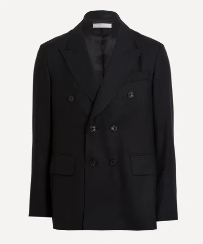 Our Legacy Mens Unconstructed Double Breasted Wool Blazer In Black