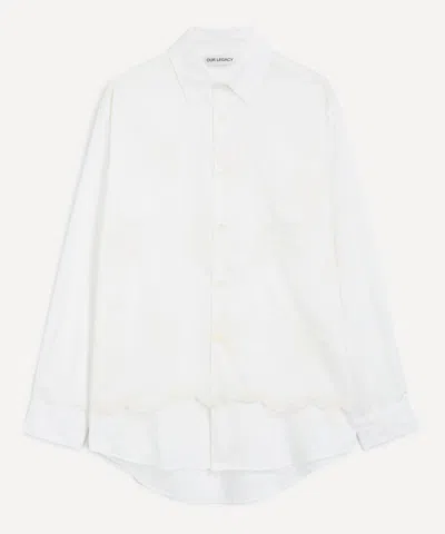Our Legacy Mens Vast Ivory Cloud Breezey Cotton Shirt In White