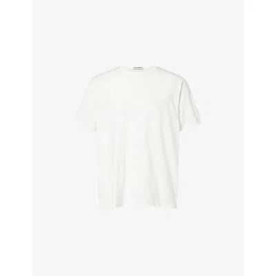 Our Legacy Mens White Clean Box-fit Short-sleeves Cotton T-shirt