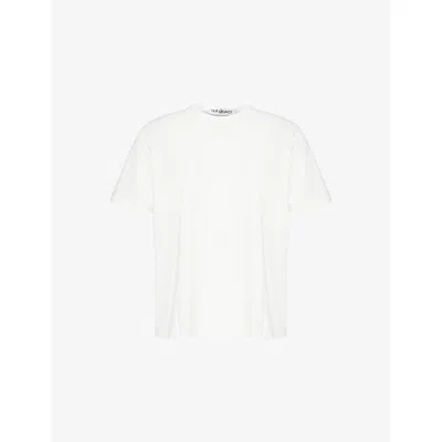 Our Legacy Mens White Clean New Box Crewneck Cotton-jersey T-shirt