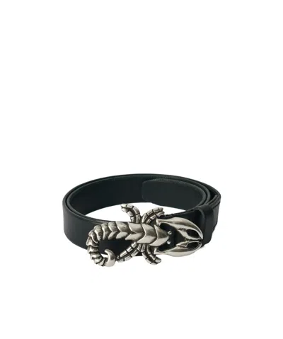 Our Legacy Metal Scorpion Buckle Belt In Black