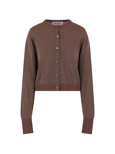 Our Legacy Micro Button-up Cardigan In Brown