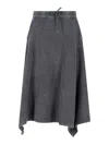 Our Legacy Midi Skirt With Drawstring And Pockets In Gray