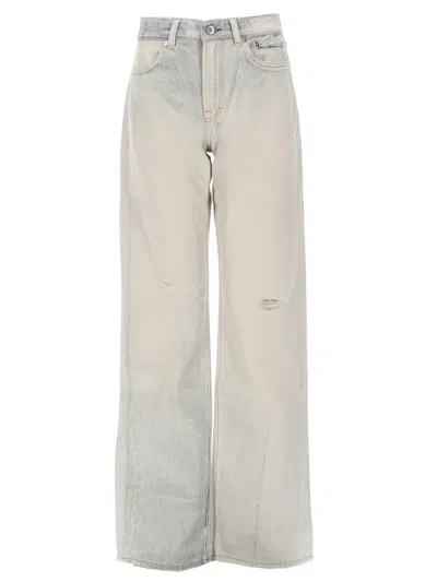 Our Legacy Mini Cotton Trousers With Digital Coffee Print In Gray