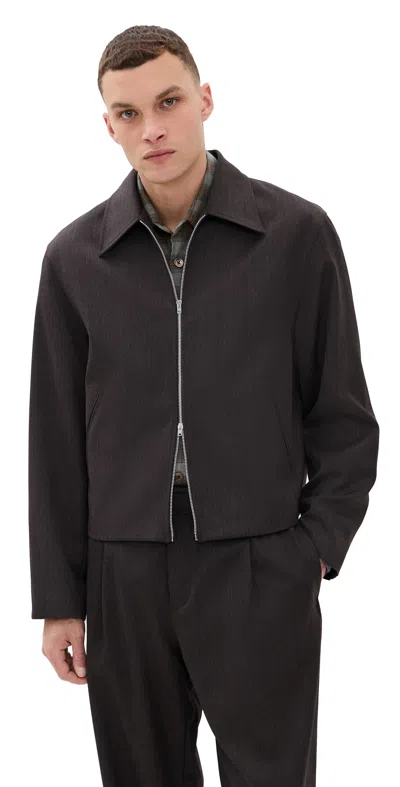 Our Legacy Mini Jacket Havana Brown Chain Wool In Black