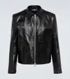 Our Legacy Leather Jacket With Zipper In Black