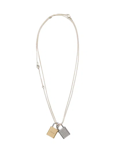 Our Legacy Mini Lock Charm Necklace In Brass