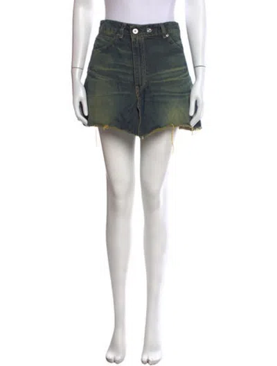 Pre-owned Our Legacy Mini Skirt In Brown/green/metallic