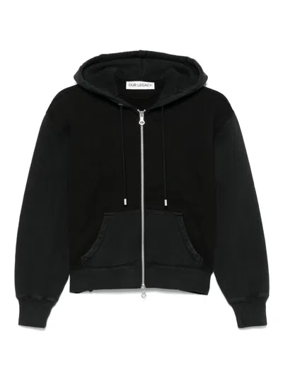 Our Legacy Mischief Hood Clothing In Pigment Black Hefty Fleece