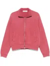 Our Legacy Mob Full Zip Mock Neck Sweatshirt In Pink