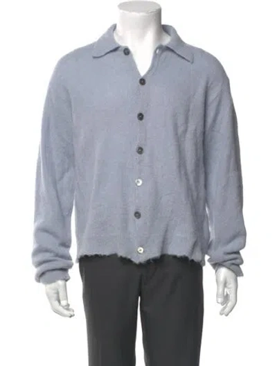 Pre-owned Our Legacy Mock Neck Long Sleeve Cardigan In Blue