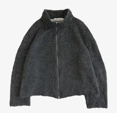 Pre-owned Our Legacy Mohair Full Zip Shrunken Polo Size 50 / M In Gray