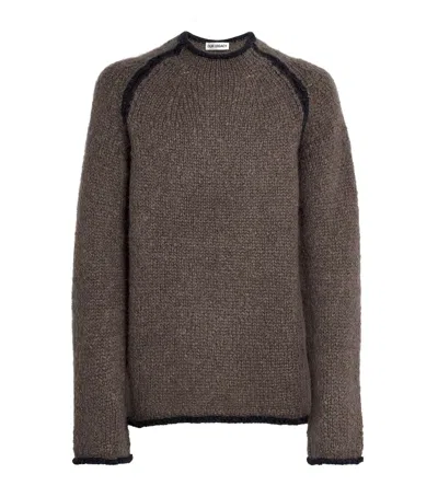 Our Legacy Mohair-wool Rider Roundneck Sweater In Gray