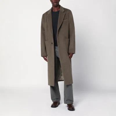 Our Legacy Moss-coloured Wool Blend Coat In Brown