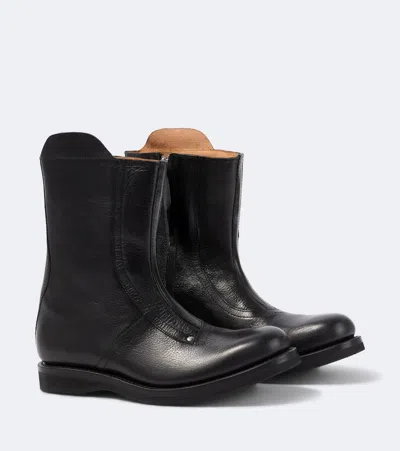 Our Legacy Moto Leather Boots In Black
