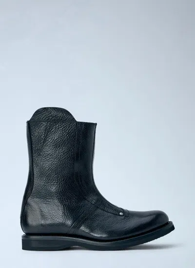 Our Legacy Moto Textured Stitched-detail Ankle Boots In Black