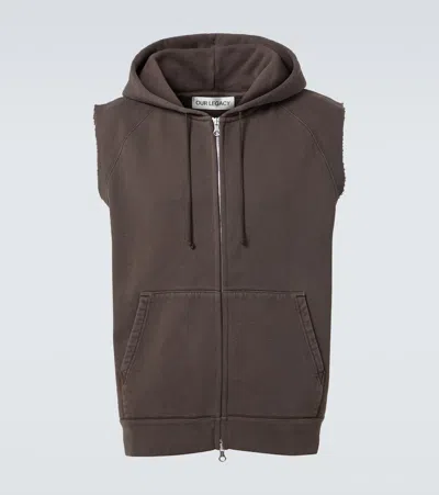 OUR LEGACY MOTOR COTTON JERSEY ZIP-UP VEST