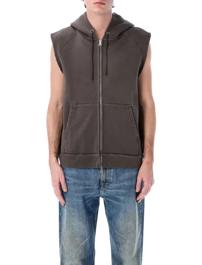 Our Legacy Hooded Vest With Front Pockets In French Sun