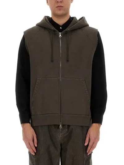 Our Legacy Hooded Vest With Front Pockets In French Sun