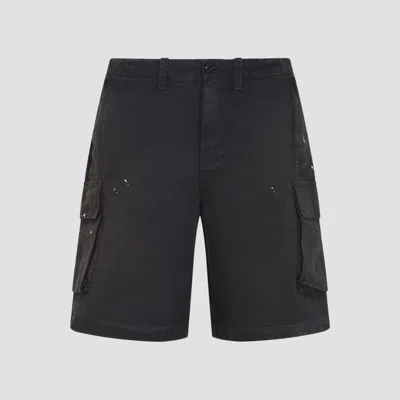 Our Legacy Nebula Wash Herringbone Black Cotton Mount Shorts