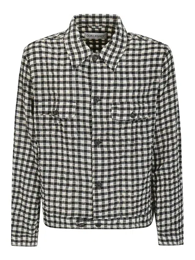 Our Legacy Multicolor Check Shirt In Black