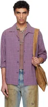Our Legacy Heusen Convertible-collar Checked Cotton Shirt In Venice Check Almost