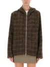 Our Legacy Checkered Knitwear With Hood And Long Sleeves In Brown