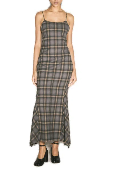 OUR LEGACY NAIAD CHECKED SLEEVELESS DRESS