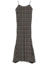 Our Legacy Naiad Plaid Cotton Long Dress In Black