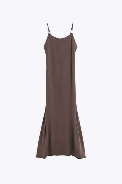OUR LEGACY NAIAD DRESS CHOCOALTE BROWN LYOCELL LONG DRESS WITH FLARED BOTTOM - NAIAD DRESS