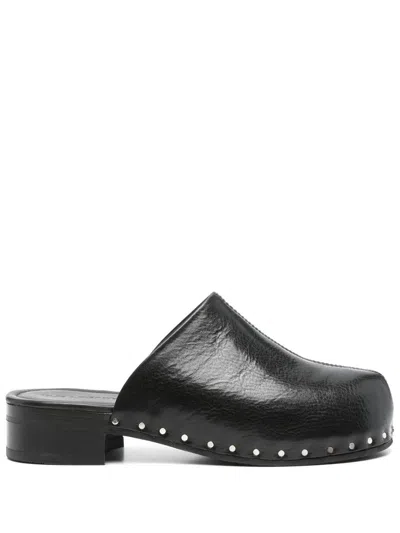 Our Legacy Naoto Clog Shoes In Black Supple Cow Hide