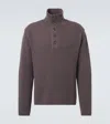 Our Legacy Navigator Polo With High Neck And Textured Ribbed Knit In Brown