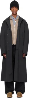 Our Legacy Navy Collapse Car Coat In Blue Depth Peached N