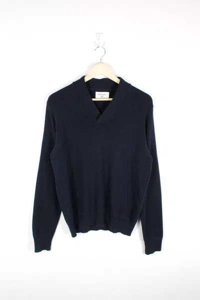Pre-owned Our Legacy Navy Knit Shawl Collar Sweater In Blue