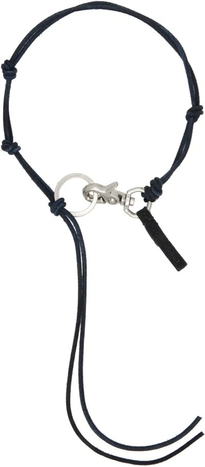 Our Legacy Navy Ladon Necklace In Alaska Blue Leather