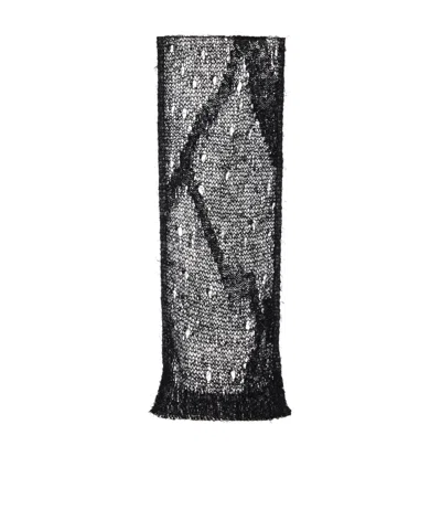 Our Legacy Net Knitted Scarf In Black