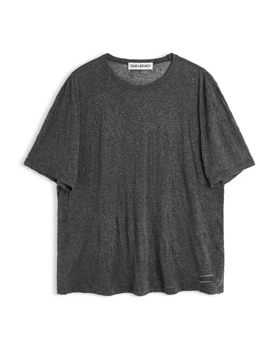 Our Legacy New Box Anthracite Crinkle Tee In Charcoal