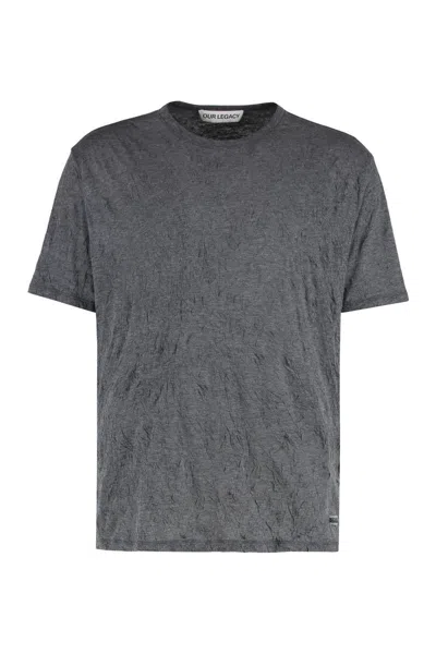 Our Legacy New Box Cotton Blend Crew-neck T-shirt In Grey
