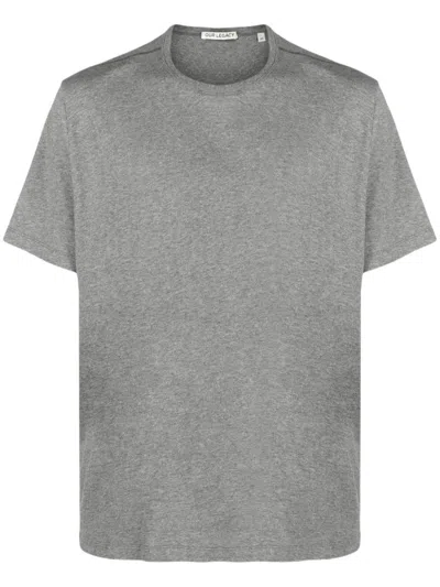 Our Legacy New Box T-shirt Clothing In Grey Melange Clean Jersey