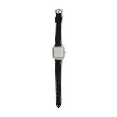 Our Legacy No Time Watch Leather Bracelet In Black
