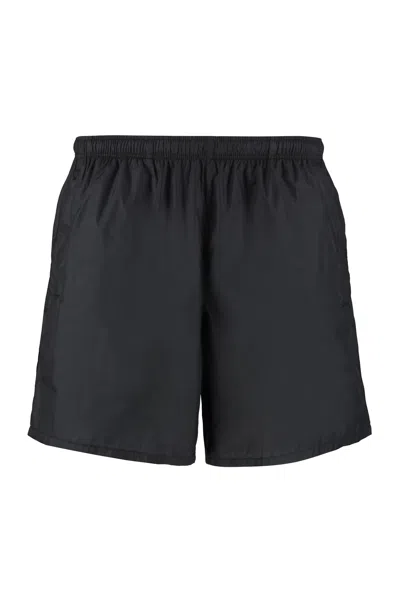 Our Legacy Elastic Waistband Swim Shorts With Side Pockets In Black