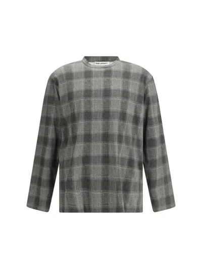 OUR LEGACY OAKLAND CHECK T-SHIRT - GREY