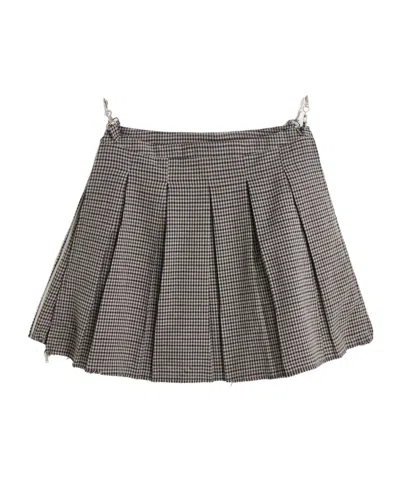 Our Legacy Object Checked Mini Skirt In Gray
