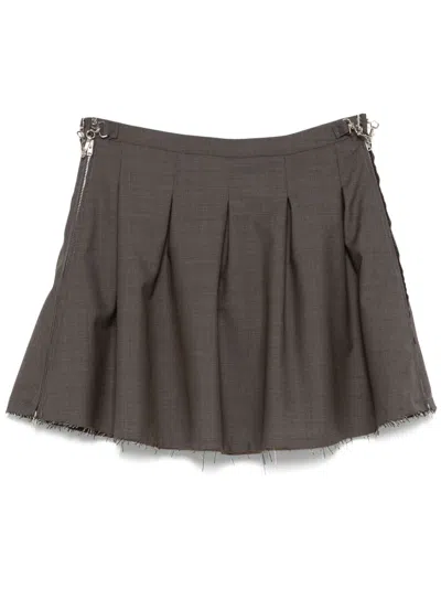 Our Legacy Object Mini Skirt In Grey Atom Check