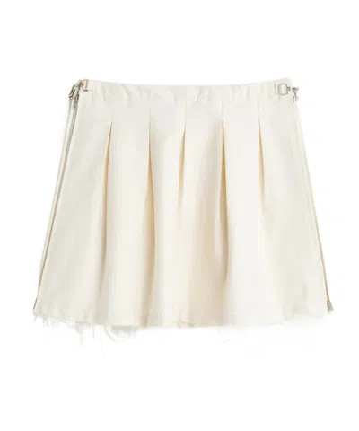 Our Legacy Object Pleated Mini Skirt In White