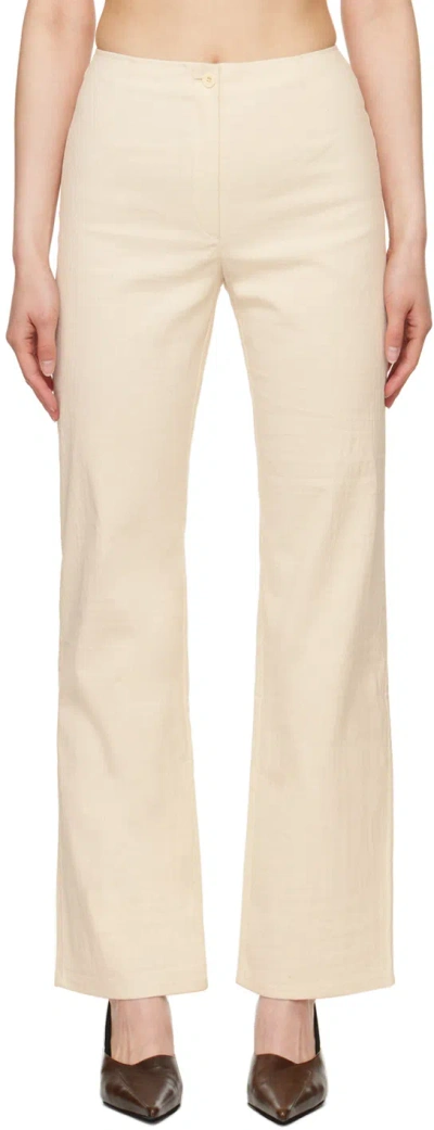 Our Legacy Off-white Biker Trousers In Natural Rustic