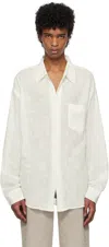 Our Legacy Off-white Coco Shirt With Point Collar And Mother Of Pearl Buttons In Off White Air Cotton