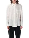 Our Legacy Off-white Coco Shirt With Point Collar And Mother Of Pearl Buttons In White